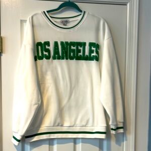 White and Green Los Angeles  Sweater